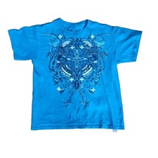 VTG Y2K 2000s MMA ELITE FRONT ALL OVER BLUE T SHIRT
