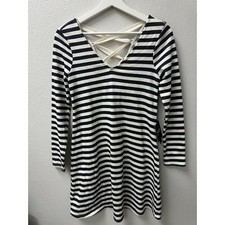 By & By Dress French Terry Lace Up Back Beach A Line Size XS