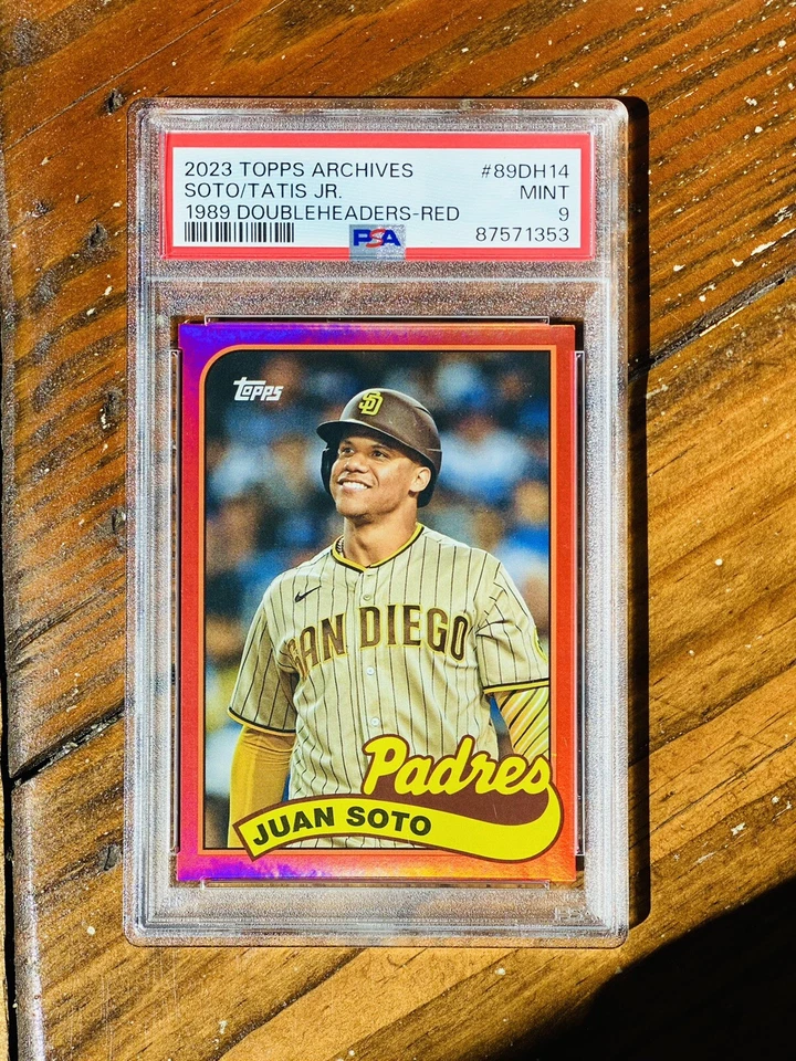 1989 Juan Soto & Fernando Tatis Jr Red Refractor Serial # /25 PSA 9 POP 1 - Image 3 of 3