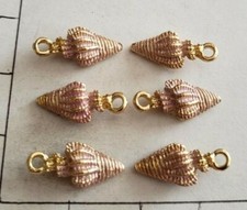 Shell charms ocean sea beach vacation Pi gold color pink tone