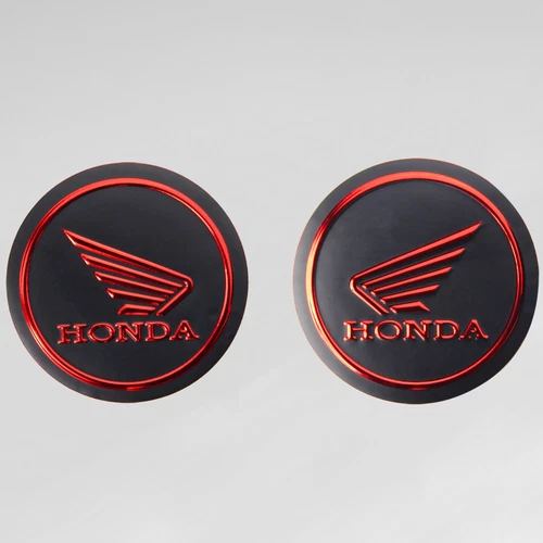 PERFORATED BLACK PRO GRIP TANK PAD+RED 3D WING LETTER EMBLEM+BADGE STICKER SET - Picture 6 of 9
