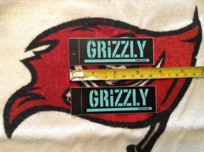 GRIZZLY Griptape Skate STICKER X2 decal skateboards helmets decal
