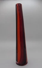 Hand Blown Art Glass Multi Colored 15 Inches Vase Bittersweet, Cranberry, Black