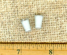 Dollhouse Miniature Size Drink Beverage 2 CLEAR Glasses of Milk.