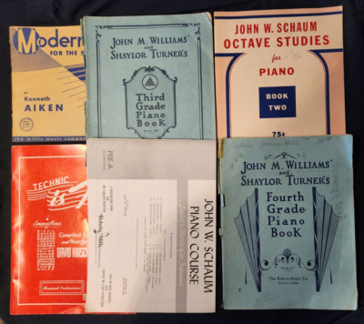 6 VINTAGE PIANO COURSE BOOKS  TECHNIC  OCTAVE  3RD 4TH GRADE 