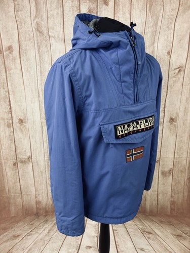 NAPAPIJRI Mens Small Fleece Lined Rain Forest Zip Jacket Smock Taped Seams Blue - Picture 3 of 24