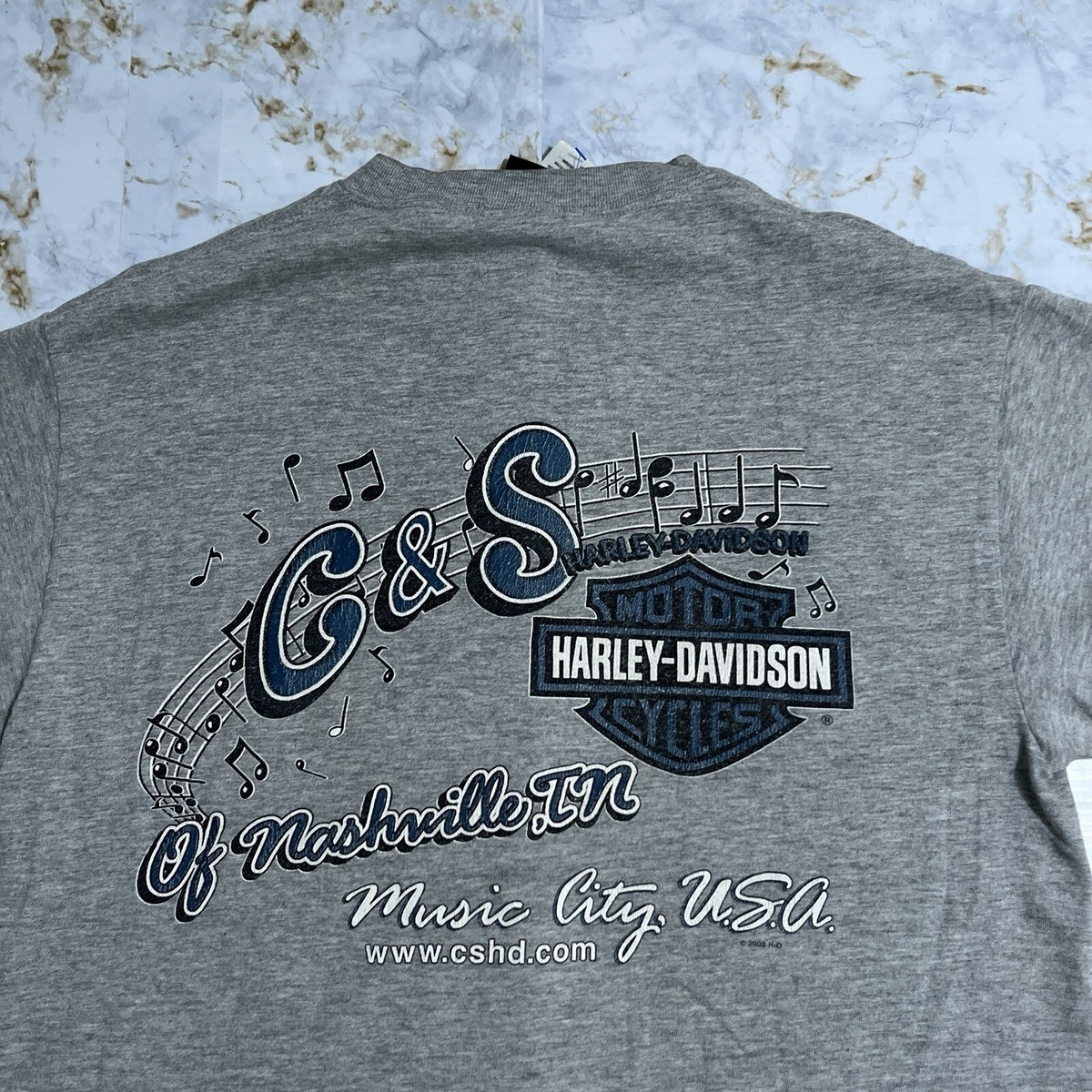 VTG 2003 Harley Davidson T Shirt Men's Medium Gray Nashville