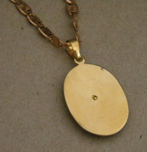 Oval Rhodium Rose Yellow Gold Plated St Jude Charm & 24in Valentino Chain Set - Picture 2 of 4