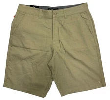 O'Neill Men's Stretch Walk Shorts Khaki Plaid Design