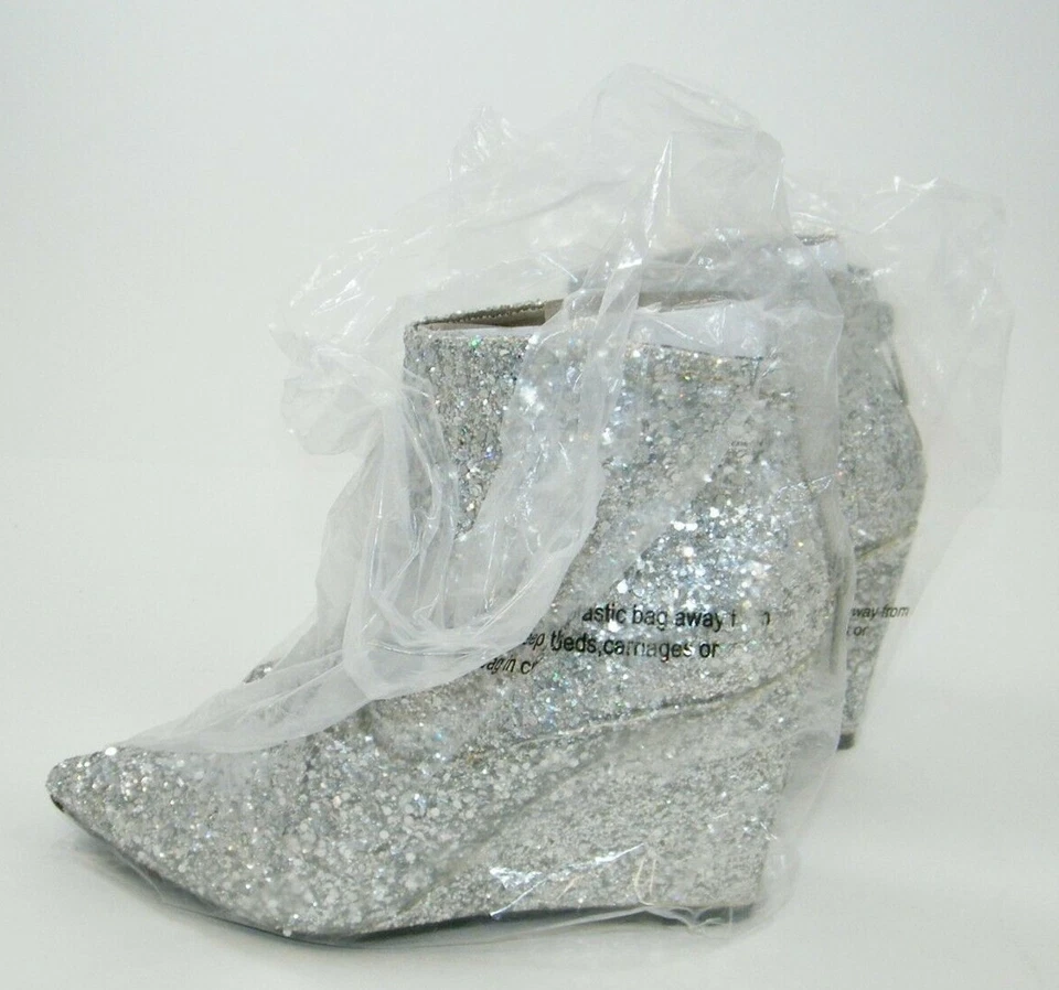 ¡NUEVO! MICHAEL ANTONIO CITRON - BOTINES PLATA BRILLO BOTINES BOTINES 6 1/2 Foto 2 de 4