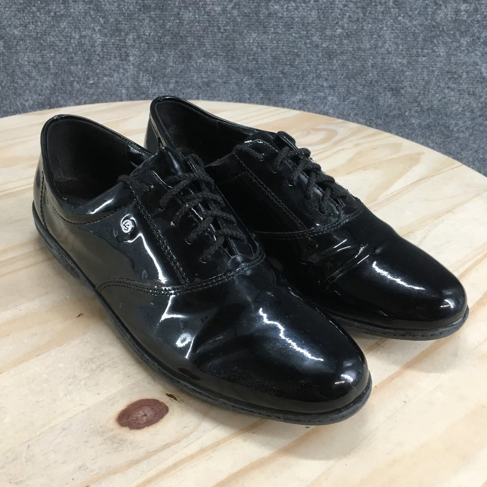 Zapatos Easy Spirit para mujer 9 movimiento estrecho Oxford negro charol con cordones bajos Foto 3 de 4