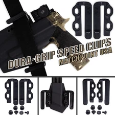 MatchPoint USA Dura-Grip Speed Clips Black - Choose Belt Size & Hardware Option