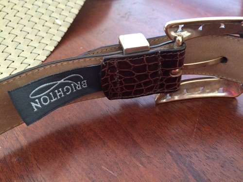 BRIGHTON BROWN LEATHER BELT CRAFTED MADE USA M 30 B4708 - Picture 2 of 9