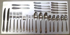 29 pieces vintage Oneidacraft Deluxe Stainless HEART OF SWEDEN tableware, ‘90s