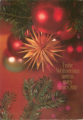 Frohe Weihnachten Und Ein Gutes Neues Jahr Vintage 1976 Postcard Merry Christmas