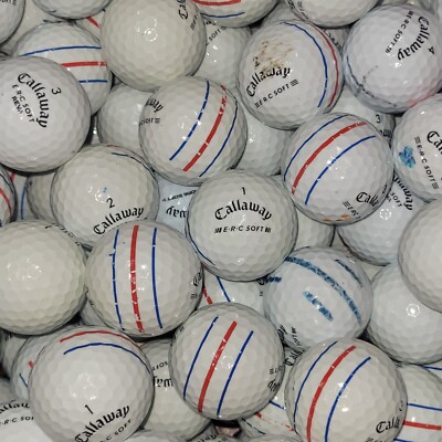 100 Callaway ERC Soft Triple Track Used Golf Balls - 2A Shag AA Hit-A-Way