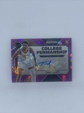 2023 Panini Prizm Draft Picks College Penmanship Purple Ice /99 Timmy Allen Auto