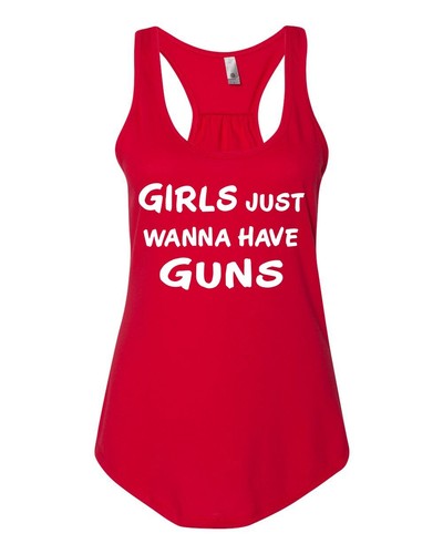 Girls Just Wanta Have Guns Next Level 6338 Gathered Racer Back Ladies Tank 1217 - Imagen 27 de 56