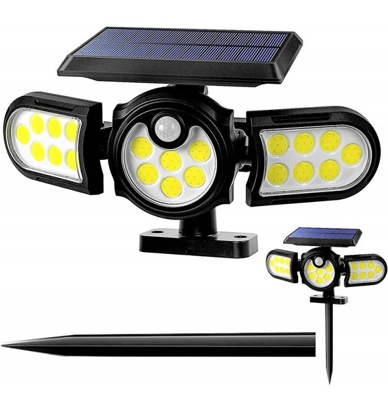 Luz Solar Exterior, Foco de 140 LED-COB Lámpara con Sensor de Movimiento, de pa