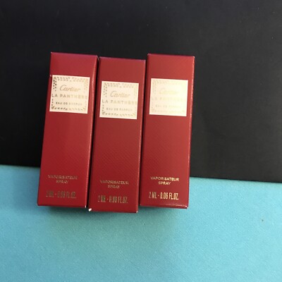 3 x Cartier La Panthère Eau de Parfum EDP Spray Sample for Men 2ml each