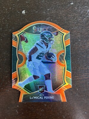 La Mical Perine Orange Die Cut RC 2020 Select Die Cut Orange #80 RARE NY Jets RC