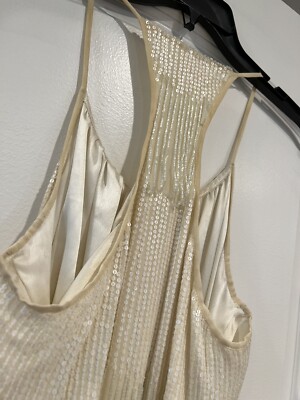 Parker White Beaded Dress | eBay