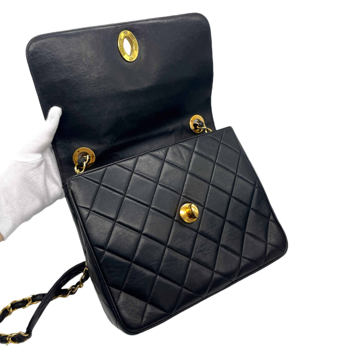 T*T様 ★刻印ありCHANEL　MADE IN FRANCE COCOマーク RAREAuth CHANEL Jumbo coco mark turnlock chain shoulder flap