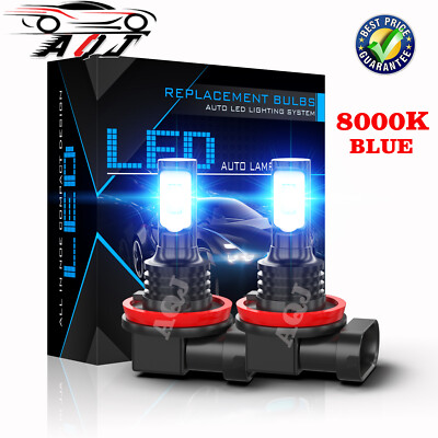 For Dodge Challenger 2015-2020 8000K Ice blue H11 Blue  Fog Lights Bulbs