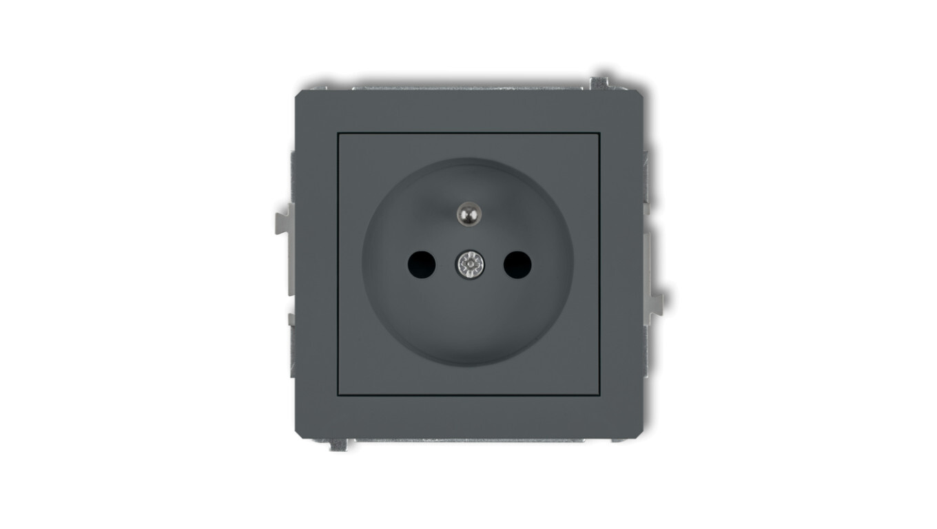 DECO Single socket w/u 2P+Z graphite matt 28DGP-1zp /T2UK