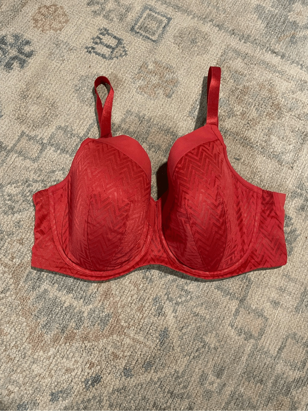 Thirdlove Red Chevron Adjustable Strap Underwire … - image 1