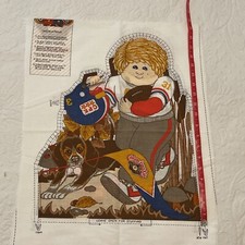 Vintage Fabric Panel Cabbage Patch Kids Football Player Pillow Cut-n-Sew 1983