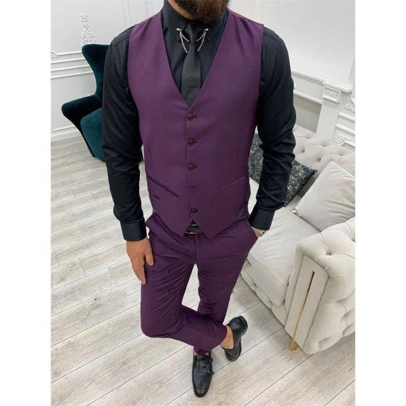 Nuevo Traje Blazer Formal de Boda para Hombres Traje de Tres Piezas Alojamiento Banquetes Talla Grande Foto 2 de 4