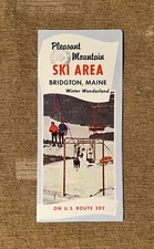 PLEASANT MOUNTAIN Vintage 1970’s Ski Brochure Trail Map MAINE Travel Souvenir