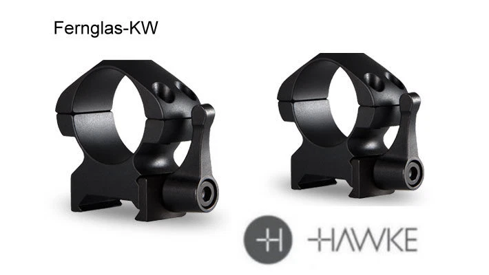 HAWKE 23011 Präzisions Ringmontagen 2 Stück Weaver Mittel Hebel Schiene 25,4 mm