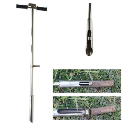 8'' Soil Sample Probe Stainless Steel Sampler with Foot Peg Sample Collector 40''L