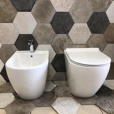 LANERI TOILET  Bidet Wire Wall WITHOUT FLANGE Soft-Close Modern Design