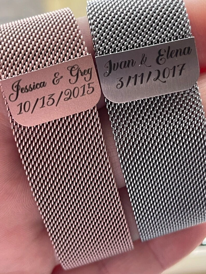 Correa de reloj milanés personalizada grabada correa de bucle de 20 mm y 22 mm Foto 2 de 4