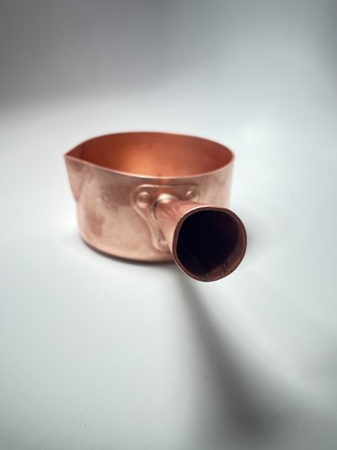 Antique Early 1900s French Solid Copper Hammered Lip Pot Mora et Cie Paris Rare - Picture 4 of 22