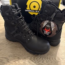 Original SWAT 177501 Alpha Fury 8" Side Zip Black Boots Mens 9.5 Womens 11