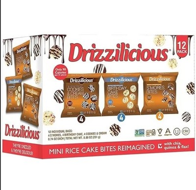 Drizzilicious Mini Rice Cakes Variety Pack - Healthy Snacks - 0.74 oz Pack of 12