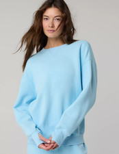 OFFLINE By Aerie Cloud Fleece Oversized Crewneck Sweatshirt - Divine Blue New 
