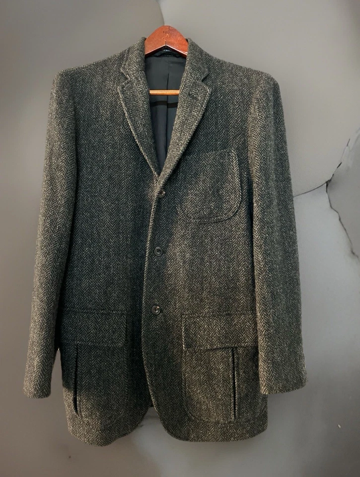 Polo by Ralph Lauren Charcoal Glen Plaid Tweed Sport Coat Blazer 38S - Image 2 of 4