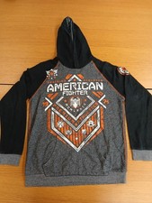 M American Fighter Warm Up Hoodie Gray / Black Buckle Exclusive Mens