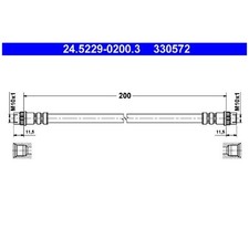 Bremsschlauch hinten rechts für Peugeot 206 2A/C | 24017025