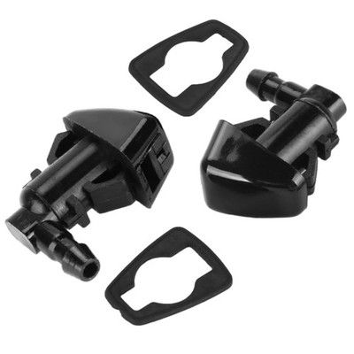Front Windshield Washer Nozzles Single Hole 4.33 x 3.34 x 0.78 inches, Black 