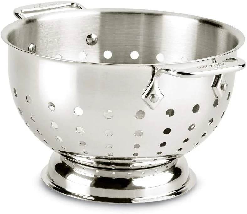 Elegant 3-Quart Stainless Steel Colander: Ultimate Pasta Strainer with Handle - Image 3 of 4