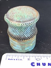 Antique Kerosene Oil Lamp Brass Burner Part US TRENTON PATD Flame Spreader 1 3/4