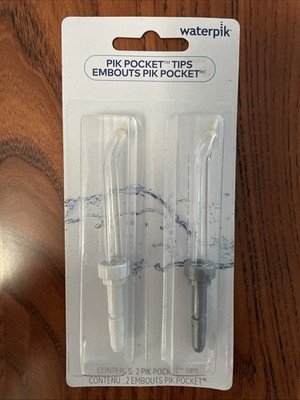 WaterPik PP-100E Pik Pocket Replacement Tips for Water Flosser 2 Count Pack