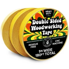 3 Pack Double Sided Tape for Woodworking 1 Inch Wide Heavy-Duty Sticky Tape f...