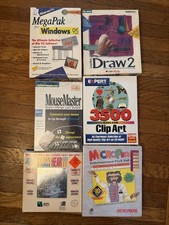 Vintage Big Box PC Software For Clip Art Sound Icons Cursor Mouse Draw Graphics